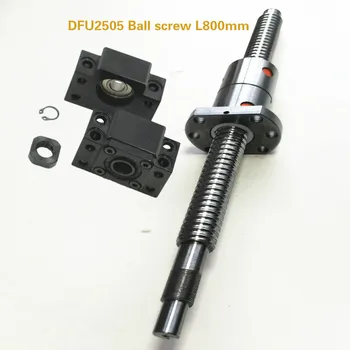 1 kos DFU2505 Žogo vijak L800mm-Ballscrews koncu obdelava za BKBF20 + dvojno matica+BKBF20