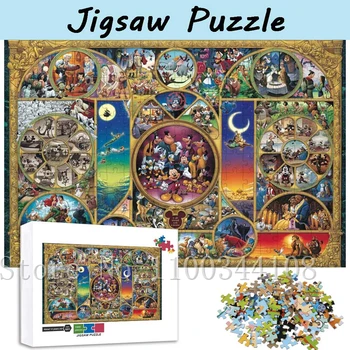 1000 Kos Disney World Znak Jigsaw Uganke Razred Animacije Uganke Starš-Otrok Je Interaktivna Igra Ročno Izdelane Igrače & Hobiji