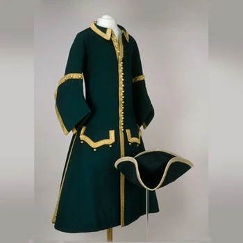 1715s-1730s Zelena Žalovanja Suknjič Kostum Philippe II Duke of Orleans Obdobju Moške Obleko Letnik Regency Suknjič Gledališče Kostum