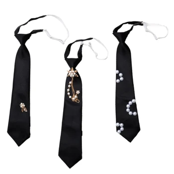 1pc/3pcs Neckties za Ob Fotografija Pearl Dekor za Odrasle Črna Kravatni Posnetek Zaprtje Moda Neckwear za Poročno zabavo Obleko