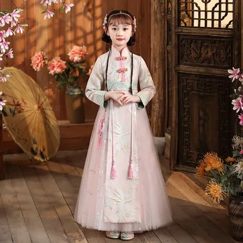 2023 Tradicionalnih Cvet Dekle Hanfu Obleko Starodavni Kitajski Otroci Kopalke Srčkan Ples Opravljanje Originale Princesa Tang Dinastije Robe