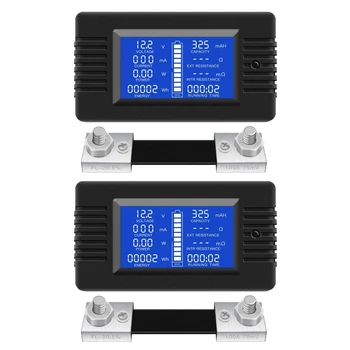 2X DC Večfunkcijsko Baterije Zaslon Meter LCD-Zaslon Moči Meter (Široko Uporablja Za 12V/24V/48V RV/Akumulator)