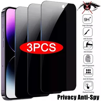 3Pcs Polno Kritje Zasebnost Zaslon Ščitnike Za iPhone 15 14 13 12 11 Pro XS Max XR 6S 7 8 Plus 12 Mini Anti-Spy Zaščitno Steklo
