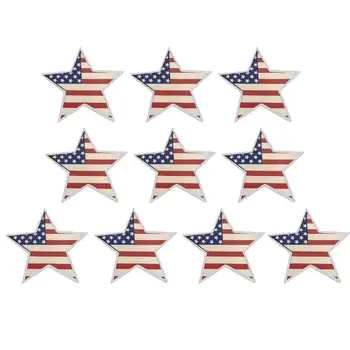 4. julija Lesene Star Znaki Ameriške Zastave, Star Dekor Dan Neodvisnosti, Star Patriotske Okraski Za Dom
