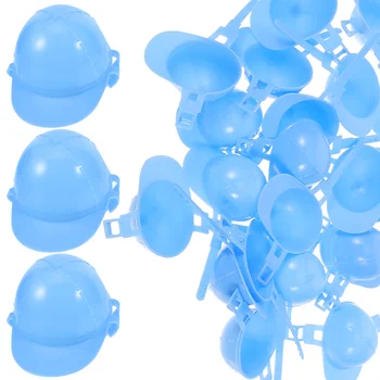 50 Kos Miniaturni Varnost Klobuk Stranka Dekoracija dodatna Oprema (Svetlo Modra) 50pcs Trde Plastike Ustvarjalne