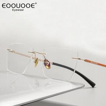 55mm Moške Titana Očala Rimless Očala Design Okvir 5.8 g Teža Kratkovidnost Daljnovidnost Kakovosti Optike Recept Lenes