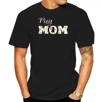 Božična Darila za Pug Mama T-Shirt in Srčkan Pug Ženske-Moški T-Shirt-Črna