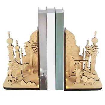 DIY Lesena 3D arabski Etnične Scene Knjiga Kotiček Polica Miniaturni Kompleti Polico Bookend Dekor Ročno izdelana Darila