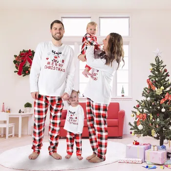 družinska športna oblačila Nastavite Družina se Ujemanje Božičnih Pižamo PJs Določa Otroci Odraslih Božič Sleepwear More Oblačila