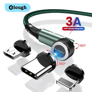 Elough 540 Magnetni Kabel 3A Hitrega Polnjenja priključek Mikro USB Tip C Kabel Za iPhone Xiaomi Samsung Magnet Polnilnik Telefona Podatkovni Kabel Žice