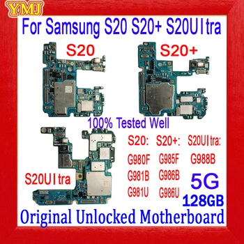 EU Različica Izvirnega 4G Za Samsung Galaxy S20 G980F S20Plus G985F Motherboard 128GB Mainboard Polno Žetonov Preizkušen Dobre Delovne