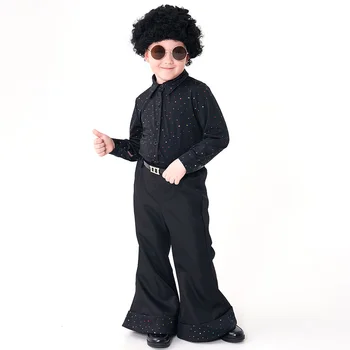 Fant Retro 70s 80s Hipi Kostum Otrok Halloween Cosplay Disco Party Hipiji Ples Obleke Oblačenja Up