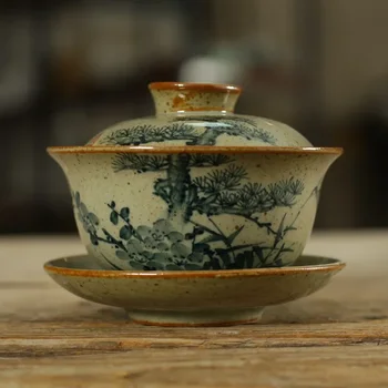 Handpainted Sancai Gaiwan Kitajsko Lončarstvo, Tea Cup Skledo Gongfu Teacups Doma Dekor Keramika Čaj Tureen Teaware Set