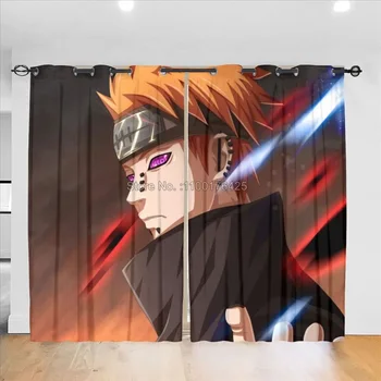 Japonske Anime Akatsuki Naruto Uzumaki 3D Tiskanje Okno Draperije Blackout Toplotna Izolacija Zavese Spalnica Dekoracijo Doma za Otroke