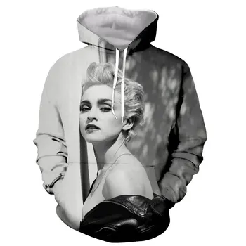 Jeseni Pevka Madonna 3D Tiskanja Hoodies Ženske Moški Modni Priložnostne Sweatshirts Prevelik pulover s kapuco Otroci Puloverji Trenirko Oblačila