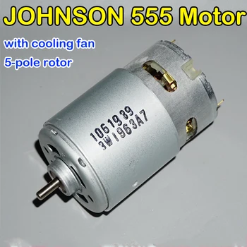 JOHNSON 555 Motornih Visoke Hitrosti DC 12V-18V Ogljikovih Krtačo 5-polnim Rotorja Močan Magnetni Motor z Hladilni Ventilator Brušenje, Rezanje Orodje