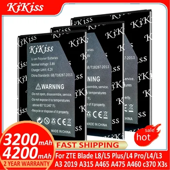 KiKiss Baterija Za ZTE Blade L8/L5 Plus L5Plus/L4 Pro L4Pro/L4/L3/A3 2019 A315 A465 A475 A460 c370 X3s Batterij + Progi ŠT.