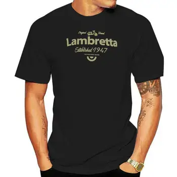 Lambretta Est.1947 Tiskanja Mornarice T-shirt Mens Poletje Moda Tee Shirt Priložnostne Vrhovi Oblačila
