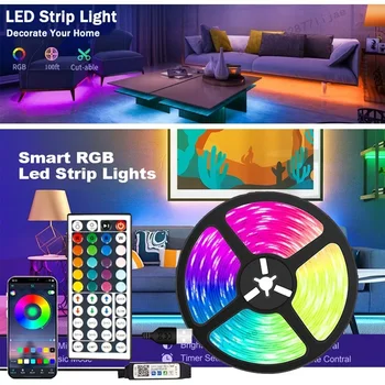 LED Trakovi Luči za Spalnico LED TV Ozadja Bluetooth, Oddaljenim, Neon, Luči, Barve RGB5050 LED Trak, Božični Okraski, Luces LED