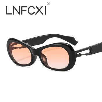 LNFCXI Novi Retro Ovalni Okvir Sončna Osebnost Mačka Oči, Majhen Okvir Sončna Očala za Moške/Ženske Univerzalno UV400 Očala