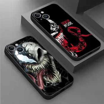 Marvel Strup Primeru Telefon za Apple iPhone 8 14 13 Mini 7 15 Plus SE XS X 12 XR Pro Max 11 Pro XS Funda Capa Kritje Črna Mehka