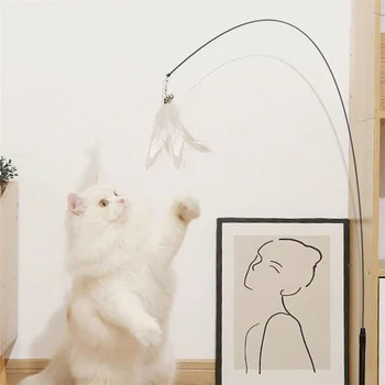 Mačja igrača self-užitek in dolgčas zabavno cat stick self-zabava mačka sesalno pokal jeklene žice dolgo palico sesalna tla fighti