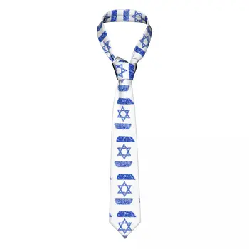 Mens Kravato Klasičnih Suh Izrael Zastavo Finger Print Neckties Ozkim Ovratnikom Slim Priložnostne Kravato Darilo
