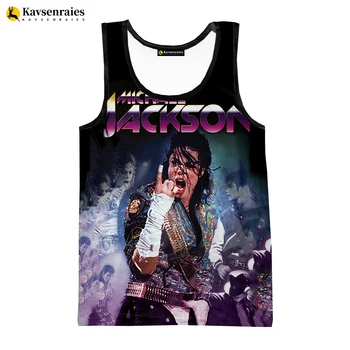 Michael Jackson 3D Tiskanja Vrhovi Tank Moških Priložnostne Poletje Moda moška Oblačila Hip Hop Ulične Prevelik Vrhovi Majice brez Rokavov