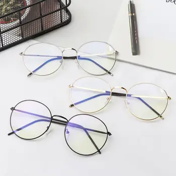 Moda Letnik Okrogle Očala Zaščito Kovinskih Očal Anti-Modra Svetloba Očala Ultra Lahek Okvir