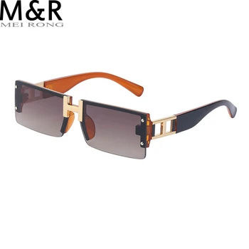 Moda za Ženske Rimless Kvadratnih sončna Očala Ženske Luksuzne blagovne Znamke Oblikovalec sončna Očala Moških Retro Očala UV 400