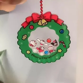 Novo Sanrio Anime Slika HelloKitty Keychain Srčkan Kawaii Cinnamoroll Kuromi MyMelody Shake Obesek Igrače Navidad Božično Darilo