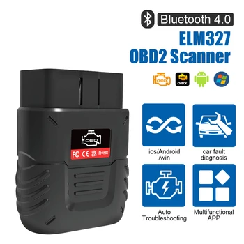 OBDII Kodo Bralnik OBD2 Optičnega Bluetooth, Združljiva 4.0 Avto Orodje za Diagnostiko, BREST 327 Optičnega Auto Scan Orodje za IOS, Android, PC