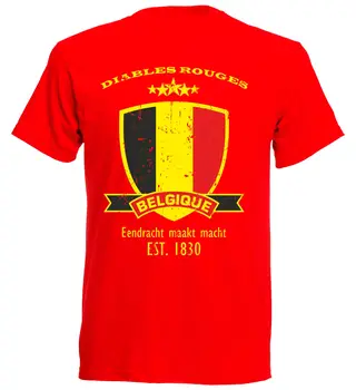 Poletje Vroče Preprosta, Kratka Sleeved Bombaža T-Shirt je T-Shirt Belgien Moške Nogometaš
