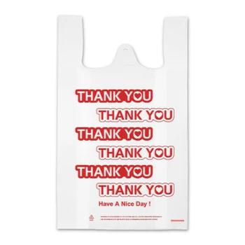 Prilagodite izdelek、po Meri Hvala Plastične Vrečke, Plastične T Shirt Torbe Za Podjetja Mala Nakupovanje Trgovina na Drobno