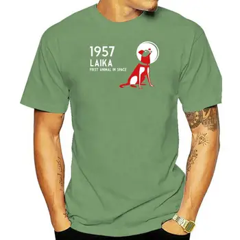 Sovjetska zveza Laika Prostor Psa 1957 Prva Žival V Vesolju Majica s kratkimi rokavi za Eleganten Meri ruske CCCP Tee Shirt Euro Velikost HipHop