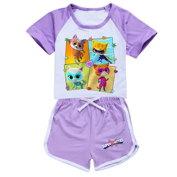 SuperKitties Baby Girl Obleke Fant otroška Oblačila Določa Kostum Fantje Pižame Nastavite Otrok Poletje Vrhovi+hlače športne obleke