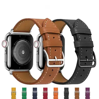 Usnjeni trak za Apple watch band 44 mm 40 mm 45 mm 41mm 38 mm 42mm Single tour watchbands zapestnica iWatch serije 5 8 3 6 se 7 band