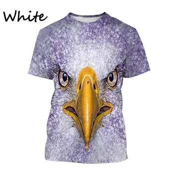 Vroče Prodaje Ptica Orel 3D Tisk T-Shirt Živalski Krog Vratu Kratek Rokav Moda Priložnostne Spolne Vrhovi