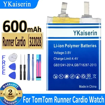 YKaiserin 322028 600mAh Baterije Tekač za TomTom Runner Kardio Watch Baterije Nov Paket AHB3 Bateria