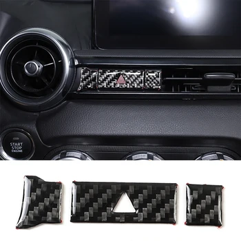 Za 2016-2023 Mazda MX-5 Soft Carbon Fiber Avto Opozorilo Stikala za Luč Nalepke, Car Interior Varstvo Pribor 3Pcs