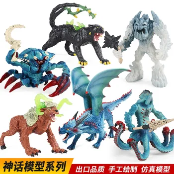 Zahodni Mitološki Živali Warcraft Kamen Bika Pošast Ledu Demon Black Panther Zmaj Hobotnica Vode Rakovice Model, Okraski, Igrače